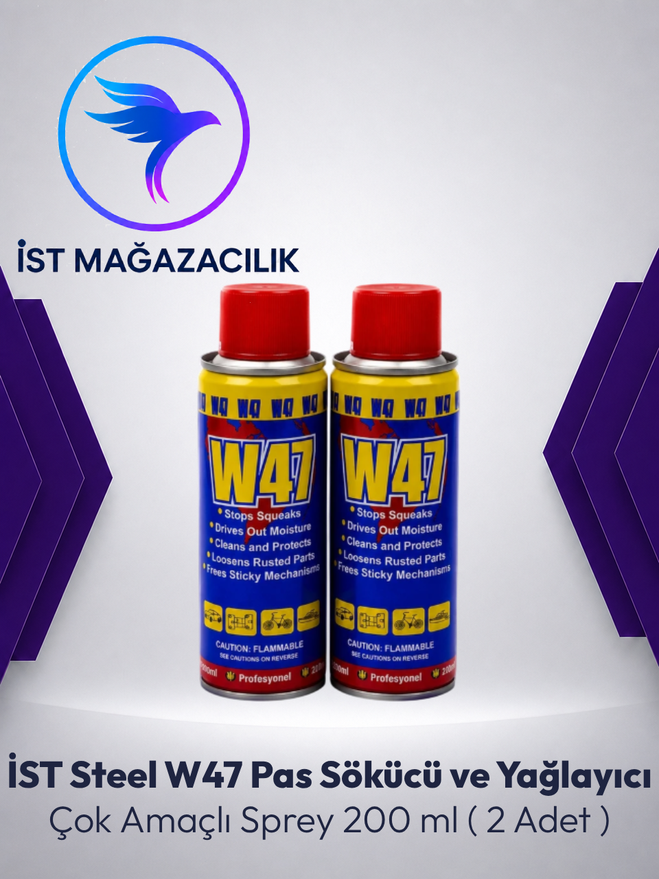 Steel W47 Pas Sökücü ve Yağlayıcı 200 ml (2 Adet)